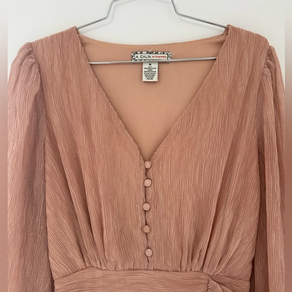 Pink Ruffle Mini Dress Size M - Picture 3 of 6